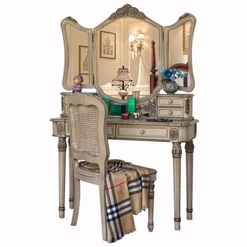 Европейският тоалетка принцеса Американската мебели Античен тоалетка с огледало, Мебели за спални, мебели за спални