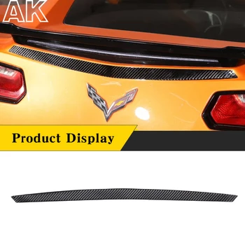 За Chevrolet Corvette C7 2014-2019 Задната емблема на колата от мека въглеродни влакна, декоративна стикер, аксесоари за работа на открито фрезоване