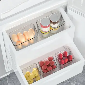 Здрав органайзер за яйца, компактен страничната задвижваната хладилника, контейнер за съхранение на яйца, прозрачен Штабелируемый тава за яйца, Кухненски принадлежности