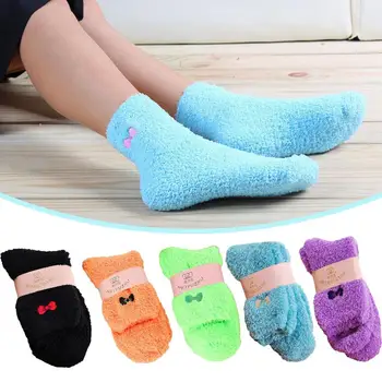 Зимни Топли пухкави хавлиени чорапи от хубава мек коралов кадифе за жени, домашно кърпа на пода, Къси памучни чорапи дишащи