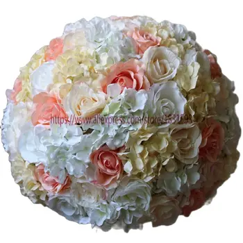 Изкуствени копринени рози, украса на сватбената маса, централно украса, 2/3 кръг на цветята кълбо 50 см, многоцветен TONGFENG