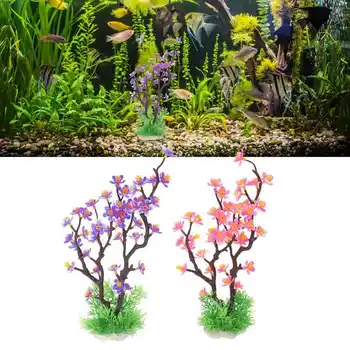 Имитация на цветята оформяне на аквариума, Изкуствен Пейзаж, Растения Аквариум за декор на аквариум