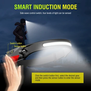 Индукционная лампа на светлина Cob LED крушката на светлината за каране на открито USB акумулаторна нощен ходова фенер