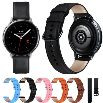 Каишка от Естествена Кожа За Samsung Galaxy Watch Active 2 Smart Watch Active2 40 мм 44 мм Каишка Ширина на Каишка 20 мм
