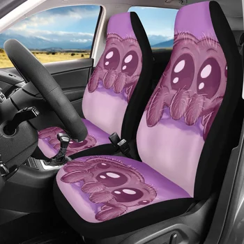 Калъфи за автомобилни седалки с приятен лилав модел паяк, комплект от 2 теми за интериора на колата, Противоскользящий дишаща калъф за седалка, защита на