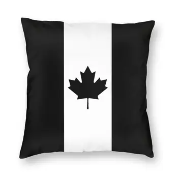 Калъфка за възглавница с черен военните флага на Канада, декоративна възглавница за дома, канадски патриотични възглавници, възглавници за дивана