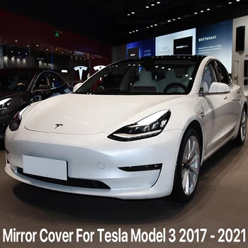 Капачки на страничните огледала за обратно виждане за M Style Tesla Model 3 2017 2018 2019 2020 2021 модел от въглеродни влакна, черен гланц