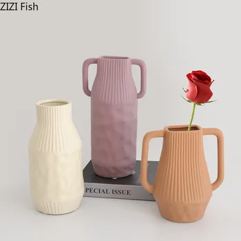 Керамична ваза Цветна чиста Керамика, ръчно изработени Мебели, Аксесоари за цветя Ваза за цветя модерна декорация на дома