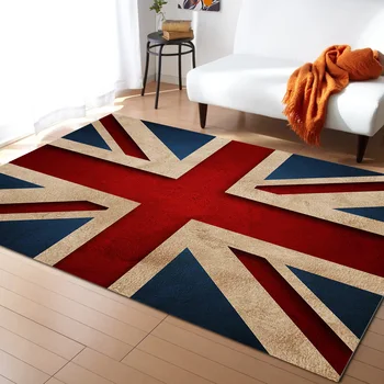 Килим с изображение на британския флаг в ретро стил, за всекидневната, килими голяма площ, килими за спални, модерен начало декор за хола, подложка за пода, килима