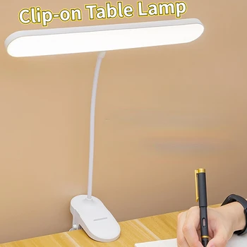Клипса Светодиодна Настолна USB Лампа Акумулаторна Лампа За Четене на Книги в Нощна Нощна Лампа за Спалня С Регулируема Яркост Защита на Очите Настолна Лампа