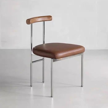 Кожени Дървени трапезни столове, минималистичные Метални Модерни трапезни столове за тоалетка за маса, Комплекти от заведения за хранене столове Nordic Silla Nordica за спални