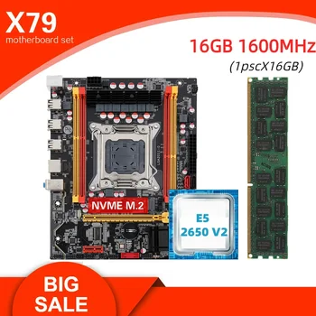 Комплект дънната платка Kllisre X79 LGA 2011 combo XEON E5 2650 V2 CPU 1 бр. x 16 GB оперативна памет DDR3 1600 ECC RAM