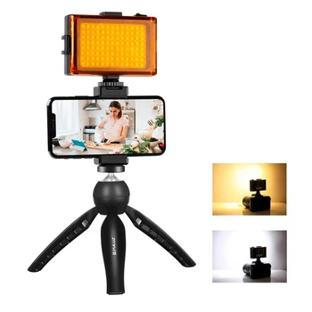 Комплект за запис на видео с мобилен телефон PULUZ с микрофон, настолен статив, попълнете лампа за видеозаснемане с микрофон