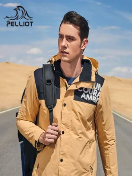 Контрастен един слой непромокаем костюм PELLIOT Outdoor, мъжки модни яке за пътуване, топло и ветрозащитная облекло