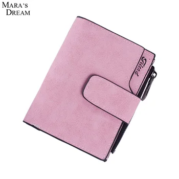 Кратък портфейл-клатч Mara's Dream Lady, однотонная цип с букви, ретро матиран женски малък кратък портфейл-мрежи