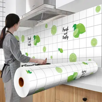 Кухня, водоустойчив Маслоустойчив самозалепващи се тапети, Кухненски шкафове, печки, устойчиви на вода Топлоустойчива Стикери за стена 3D