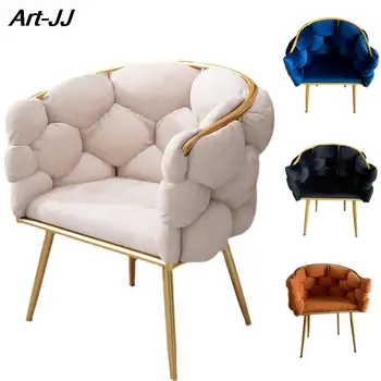 Леки Луксозни пухкави Единични диванные стол в скандинавски стил за спални, дневни стол за маникюр, стол за грим, столове за чакане, Мебели за всекидневна