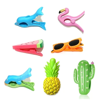 Летни цветни пластмасови скоби, скоба, за да плажни кърпи със собствени животни, което предотвратява вятър, Прищепка за дрехи, клечки за дрехи за сушене на дрехи, задържащ скоба R7UB