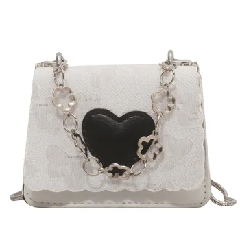 Луксозна чанта, модерен малка квадратна чанта, популярна ретро мини чанта, дамска чанта-месинджър от изкуствена кожа, чанти през рамо с веригата