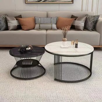 Луксозни масички в центъра на хола, на кръгла маса в скандинавски стил, Мебели за дома в центъра на залата
