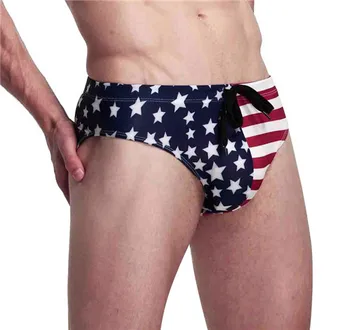 Лято 2021, Новият Американски Флаг, мъжки бански-бикини, Мъжки бански, мъжки плажни гащи, секси Къса Плувни Гащи