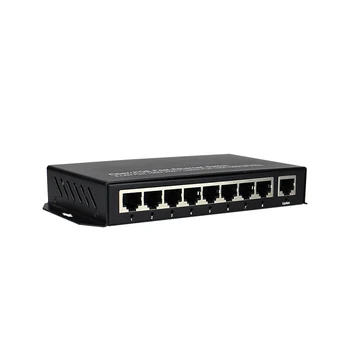 Метален 9-портов бързо преминете 9-портов адаптивен комутатор Ethernet RJ-45 100 м мрежови принтери smart TV