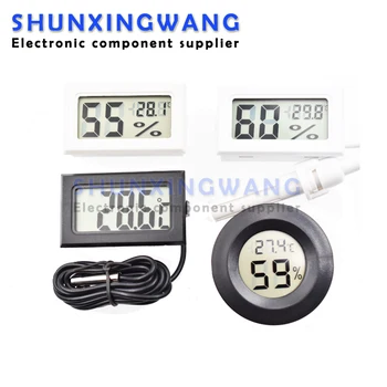 Мини LCD дигитален термометър-влагомер, температурата в стаята, удобен датчик за температура, измерване влажността на въздуха, измервателни уреди, кабели