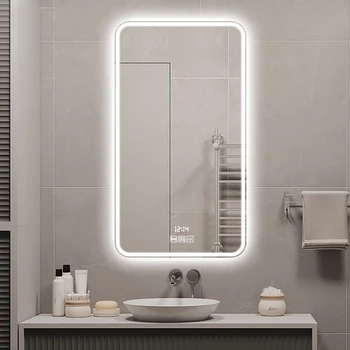 Много Дълго Огледало За Душ С Осветен Touch Led Smart Огледало За Баня Противотуманное Стенно Espejo Против Luz Декорация На Дома