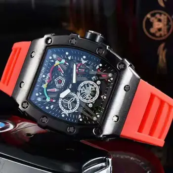 модерен мъжки часовник с 3 контакти, най-добрата марка за луксозни силиконови спортни часовници, мъжки кварцов часовник с дата Reloggio Mascurino