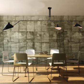 Модерен ретро Промишлен ретро метален тавана лампа DaWn Spider Серж Mouille, художествен Черен Декор за хола, офис, кафене, лофта