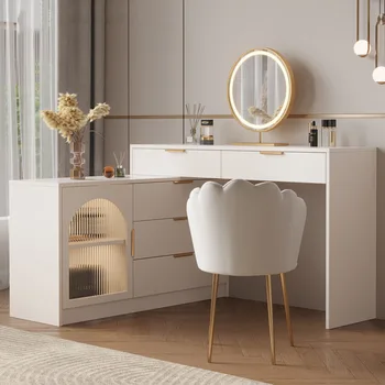 Модерен тоалетка с чекмедже за съхранение в скандинавски стил, Шкафове за спални Органайзер за тоалетна масичка Meuble De Chambre Мебели за дома