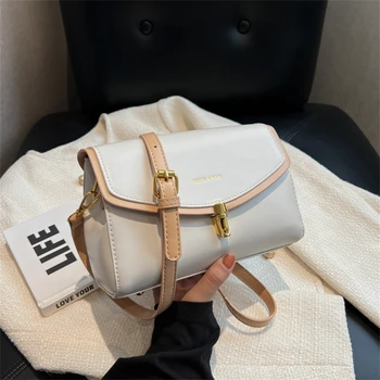 Модерна дамска чанта-месинджър, висококачествени чанти от кожа на лоста за жени, 2023 Открийте проста женска чанта през рамо, чанти