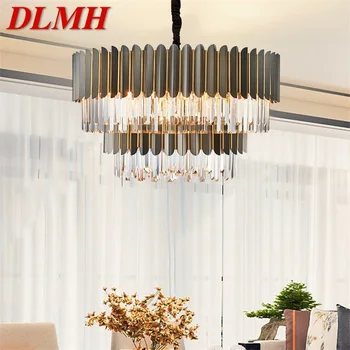 Модерна кристален полилей DLMH осветява луксозни креативни декоративни led таван, осветителни тела за хол, трапезария, вили, дуплекс