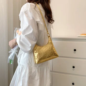 Модерни дамски чанти от изкуствена кожа с шарките на алигатор, женски обикновена чанта през рамо и мишницата, всекидневни клатч, малка чанта-тоут, чанти-тоут