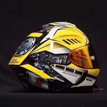 Мотоциклет шлем с пълна лицето X-14 X14 жълта Каска HA за Конна езда, Мотокрос, Мотобайка, Каска, Casco De Motocicleta