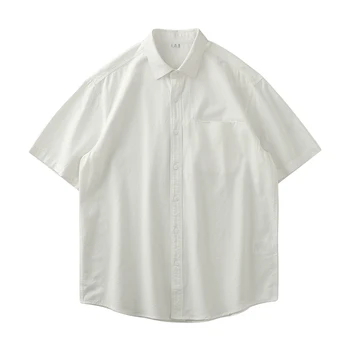 Мъжка риза в американския ретро стил с къс ръкав, Блузи, обикновена ежедневни блузи, Ризи за светски събития, риза в стил харадзюку, мъжки памучни дрехи A59