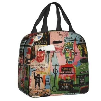 На италиански език обяд-бокс Basquiats Graffiti Art Cooler, работа на смени термоизолированная чанта за обяд, за жени, детска, училищна работа чанта за хранене
