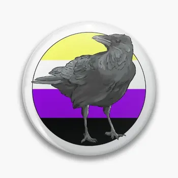 Небинарная жени Pride Crow, мека пуговица, яка за влюбени, шапка, метални дамски подарък декорация, Забавната мода, карикатура, Умен, Креативен