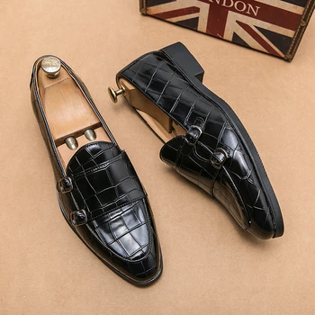 Нов Британският Стилист, Мъжки Тенденция обувки с Монашеским каишка, Мъжки Мокасини За Сватба, Абитуриентски бал, на Връщане у Дома, Офис партита, Zapatos De Novio