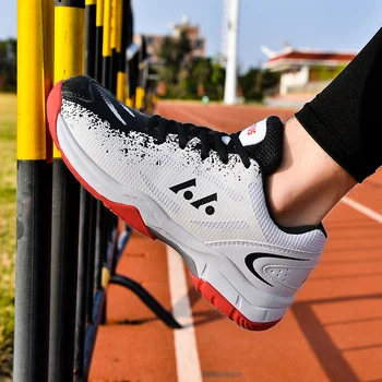 Нова професионална обувки за бадминтон, мъжки и дамски висококачествена и устойчива на плъзгане обувки за волейбол, леки маратонки за тенис на двойки