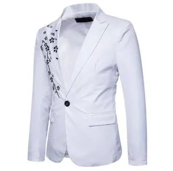 Новият Костюм с бял модел Homme, мъжки костюм, 2 броя, ежедневни бизнес смокинг, фрак Булката за сватбата (сако + панталон)