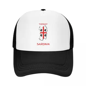 Персонални бейзболна шапка Sardinia Is My Therapy, мъжки дамски дишаща бейзболна шапка с флага на Италия, гордостта на Италия, спортна шапка на шофьор на камион