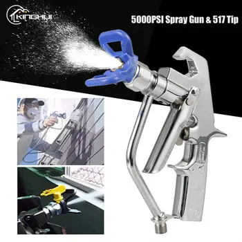 Пистолет-спрей за безвъздушно пръскане на боя с високо налягане 5000PSI с набор от дюзи 517 Spray Съвет Защитен помпа-пръскачка Машина за безвъздушно пръскане