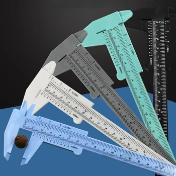 Пластмасов инструмент за штангенциркуль 0-150 мм, линийка за татуировки, линийка, калибър, пластмасова линия, точни измервателни инструменти, штангенциркуль