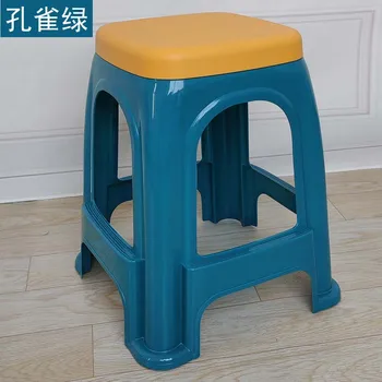 Пластмасов стол, дебели домашен стол, Стол, една обикновена Пейка, Маса за Хранене от вулканизиран каучук, Квадратен стол от изкуствена смола