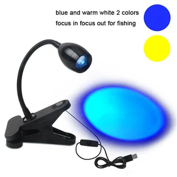 Преносими led USB-светлини за риболов с клипсой на Фокусиране в центъра на вниманието на Зумирование Лампа за нощен риболов със синьо или топъл бял изход