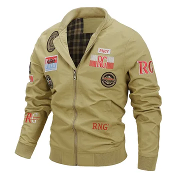 Пролет-есен мъжко яке С емблемата на ВВС на Втората световна война, яке в стил милитари, Облегающая яке с високо качество, Мъжки ежедневни яке