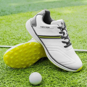 Професионална мъжки спортни обувки за голф, голям е размерът на САЩ 6,5-13, пролет-лято, мъжки спортни маратонки за голф, черно, синьо, без бодли, тренажор за голф