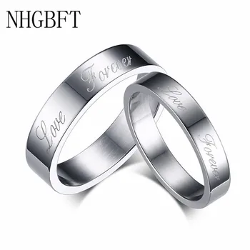 Пръстени от неръждаема стомана NHGBFT Love Forever ангажимент двойка пръстен, сватбени декорации Дропшиппинг