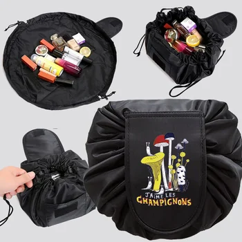 Пътна косметичка голям капацитет, чанта за грим на съвсем малък, дамски чанта за съхранение в банята с гъбен модел, набор от тоалетни принадлежности